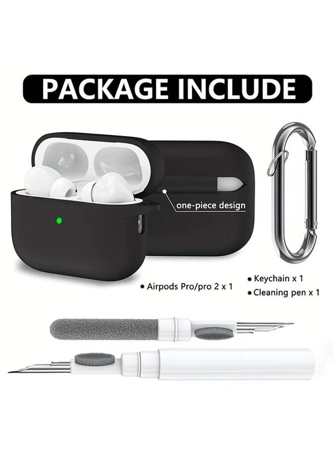 Purple Silicone Case For Airpods Pro 2pcs Soft Protective Cover Cleaning Pen - Image 3