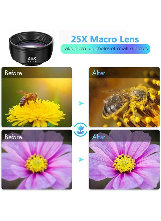 ESSAGER - 7pcs Pro Cinema Wide Camera Lens for Mobile Phones with Storage Box - 198 Hd Fisheye + 0.63x Wide Angle + 15x Macro + 2x Portrait Lens + Cpl Polarizing Filter + Kaleidoscope Lens + Starlight Lens - Image 1
