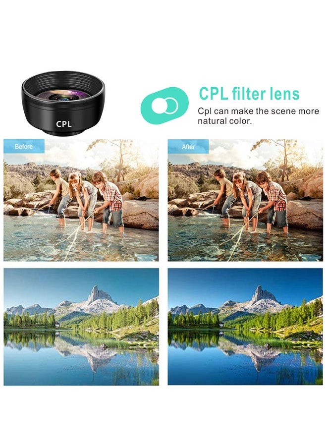 ESSAGER - 7pcs Pro Cinema Wide Camera Lens for Mobile Phones with Storage Box - 198 Hd Fisheye + 0.63x Wide Angle + 15x Macro + 2x Portrait Lens + Cpl Polarizing Filter + Kaleidoscope Lens + Starlight Lens - Image 1