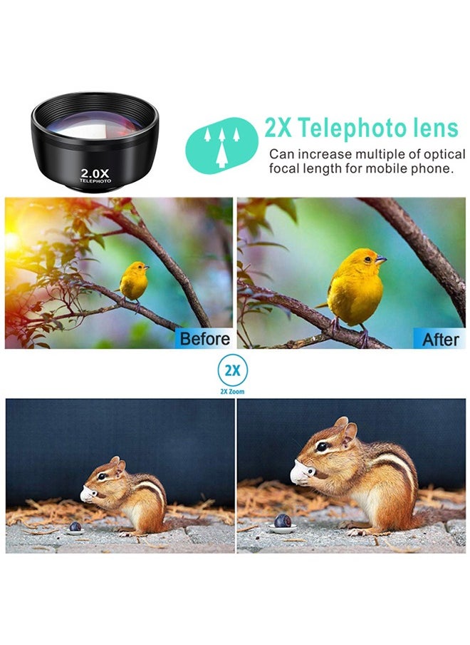 ESSAGER - 7pcs Pro Cinema Wide Camera Lens for Mobile Phones with Storage Box - 198 Hd Fisheye + 0.63x Wide Angle + 15x Macro + 2x Portrait Lens + Cpl Polarizing Filter + Kaleidoscope Lens + Starlight Lens - Image 1