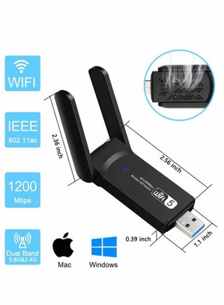 Wireless USB WiFi Adapter for PC, 1200Mbps Dual Band WiFi Dongle 2.4G/5G with USB 3.0, Wireless Network Adapter for Windows 11/10/8/7 and Mac OS X - pzsku/Z9BD6F84FC79BC516407AZ/45/_/1722095866/d28cb4fa-5305-4387-bb26-a0bade59ec2d