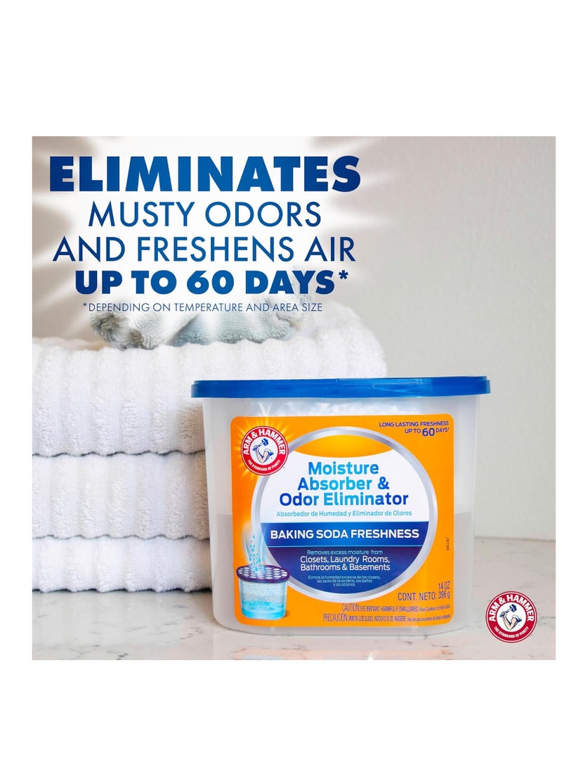 Arm & Hammer Arm & Hammer Fragrance Free Moisture Absorber and Odor Eliminator, 14 oz. Tub, 3 Ct, Attract and Trap Excess Moisture, Eliminate Musty Odors  - Image 2