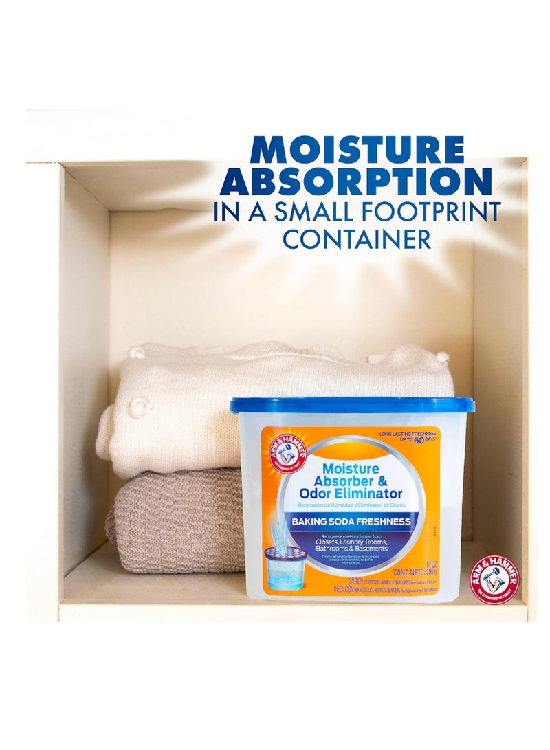Arm & Hammer Arm & Hammer Fragrance Free Moisture Absorber and Odor Eliminator, 14 oz. Tub, 3 Ct, Attract and Trap Excess Moisture, Eliminate Musty Odors  - Image 3