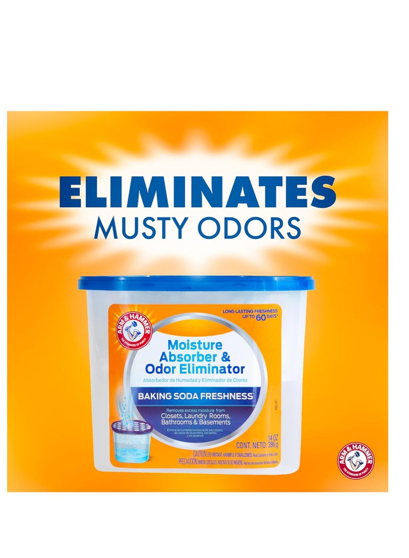 Arm & Hammer Arm & Hammer Fragrance Free Moisture Absorber and Odor Eliminator, 14 oz. Tub, 3 Ct, Attract and Trap Excess Moisture, Eliminate Musty Odors  - Image 4