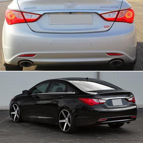 TurningMax For 2011 2012 2013 2014 Hyundai Sonata(YF) Rear Bumper Reflector Brake Tail Light Red Housings 92406-3S000, 92406-3S000 HY2830102 HY2831102 - Image 5