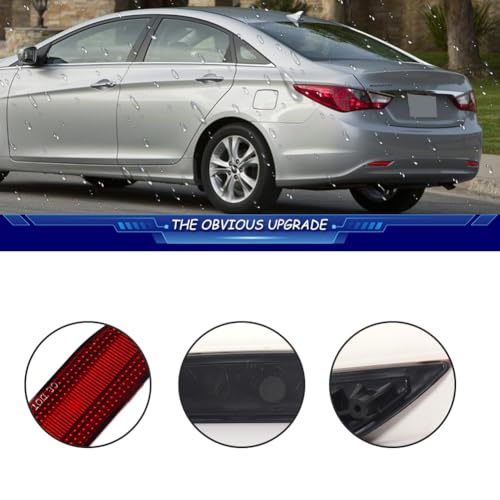 TurningMax For 2011 2012 2013 2014 Hyundai Sonata(YF) Rear Bumper Reflector Brake Tail Light Red Housings 92406-3S000, 92406-3S000 HY2830102 HY2831102 - Image 2