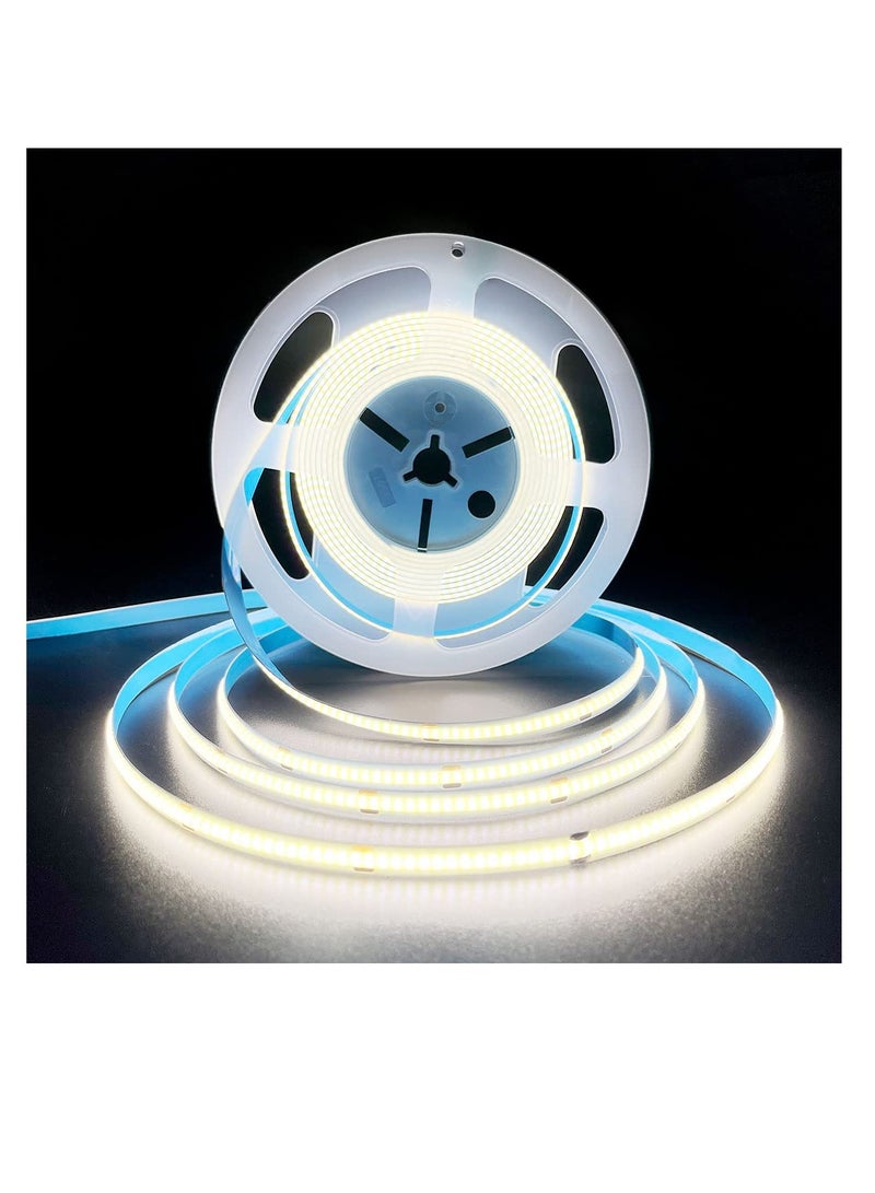 SOLARAE LED Strip Lights, White, 6000K, DC12V 16.4ft/5M 320leds/M CRI90 Flexible LED Tape 8mm, for Indoor Home Cabinet, Bedroom, Kitchen, Stage, Backlight DIY Lighting (without Power Supply) - Image 2