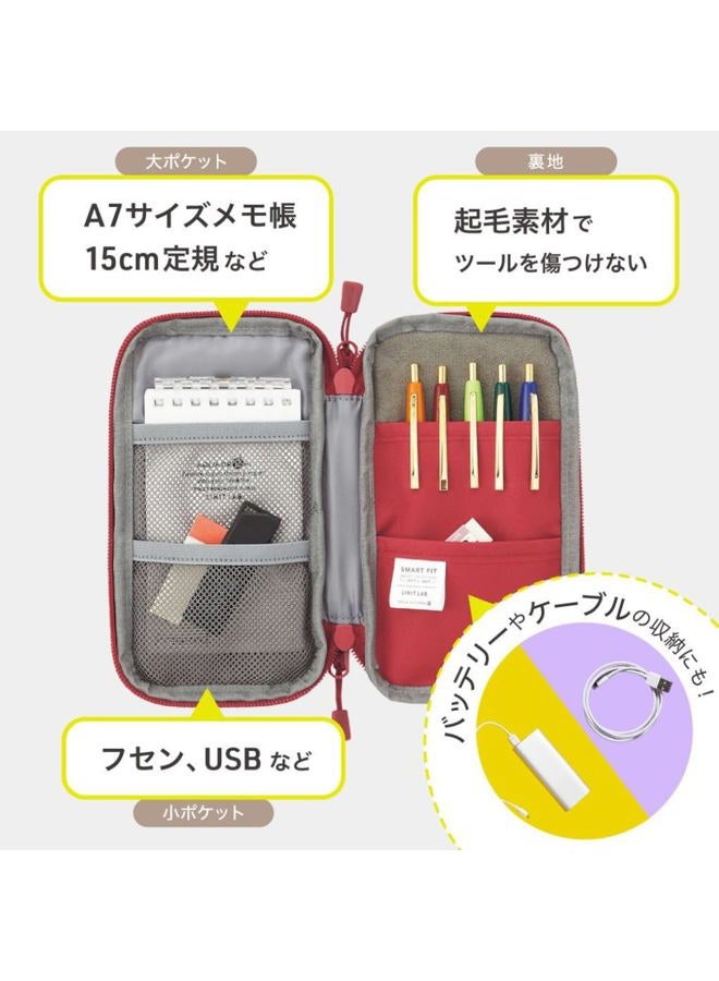 LIHITLAB Lihit Lab Compact Pen Case (Pencil Case), Water & Stain Repellent,3.5" x 6.5'', Black (A7687-24) - Image 2