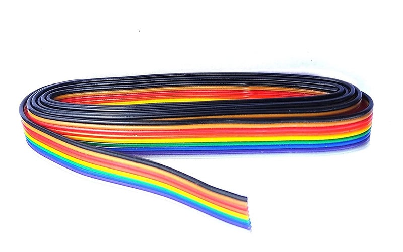 Wizzo 10 Meters 740 Ribbon Wire 10 Core Multi Color DC Ribbon Wire Cable for Multipurpose Use Electronics Works DIY Hobby Kit Science Projects
