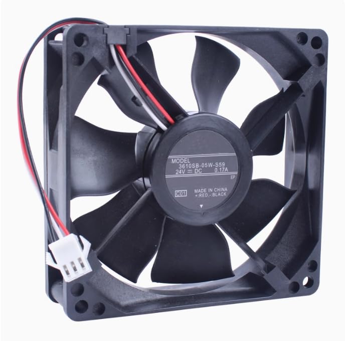 3610SB-05W-S59 مروحة تبريد لمحول التيار المتردد بجهد 24 فولت وتيار 0.17 أمبير وأبعاد 90x90x25 مم وبثلاث أسلاك - Image 2