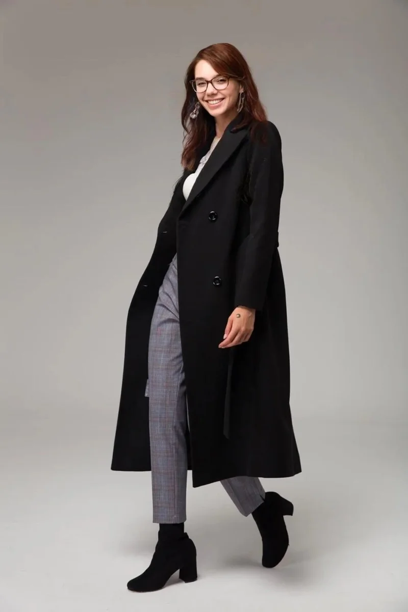 Barbora Full Length Waist Belted Cashmere Cashmere Coat