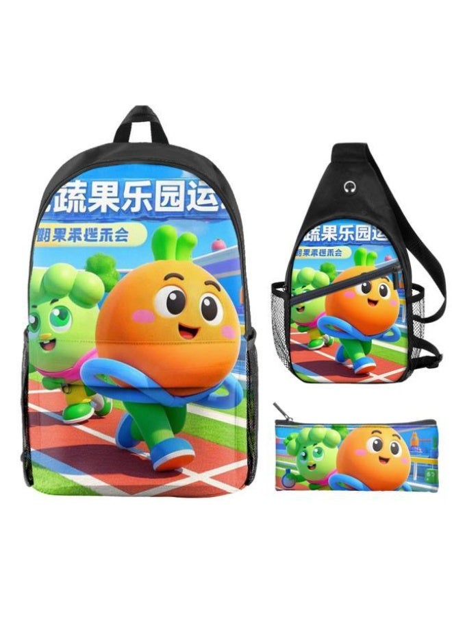 Universal cartoon new three-piece schoolbag - 1103 - Image 1