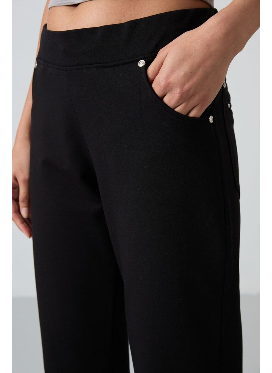 Tommy Life Black Women's Pants Tracksuit Bottom  - Image 3