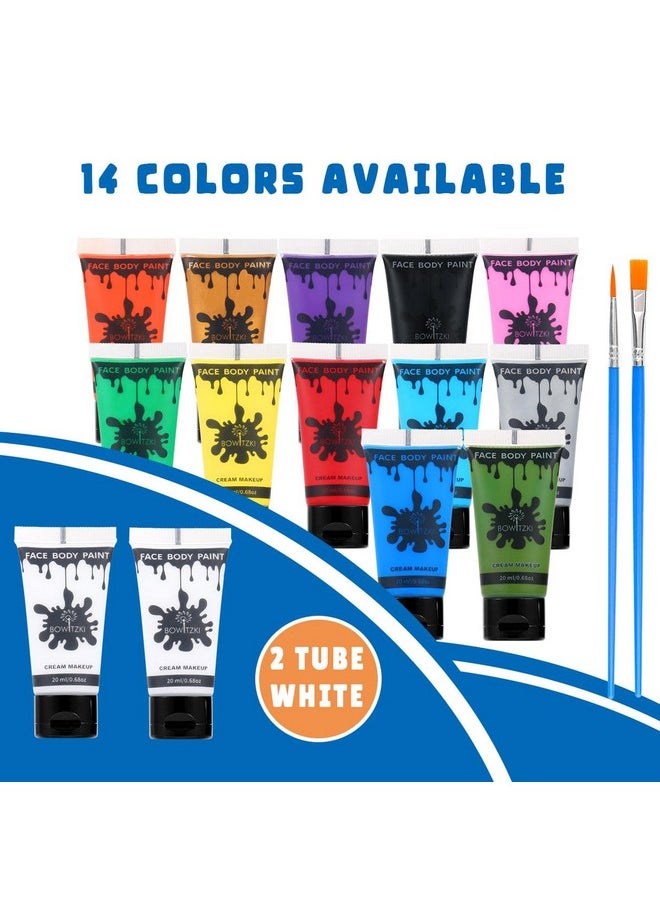 Bowitzki Bowitzki 14 Colors Face Body Paint Set Cream Makeup 20ml Water Based Face Painting Special Effects For Adults Children Kids Halloween Christmas Party Stage Cosplay 0.7OZ Each  - Image 3