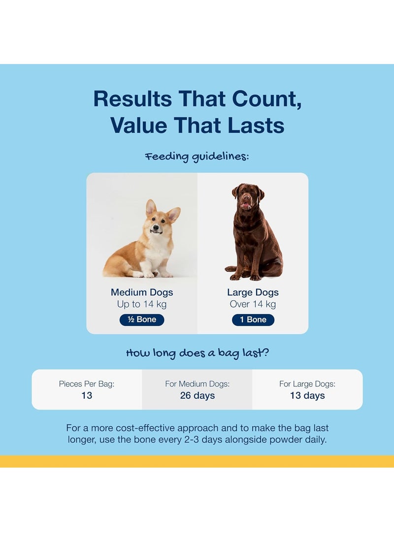 ProDen PlaqueOff 13 Dental Bones for Medium and Large Dogs Tartar Plaque and Bad Breath Remover Improves Overall Oral Health Flavour Turkey and Cranberry - Image 3