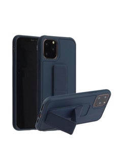 Shockproof PC TPU Protective Case With Wristband Holder For Apple iPhone 12/12 Pro Dark Blue