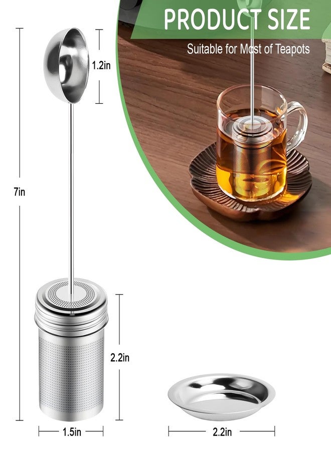 Numola Premium Tea Infuser - Extra Fine 304 Stainless Steel Tea Strainer with Spoon Handle, Versatile Tea Ball for Brewing Loose Leaf Tea - Image 2