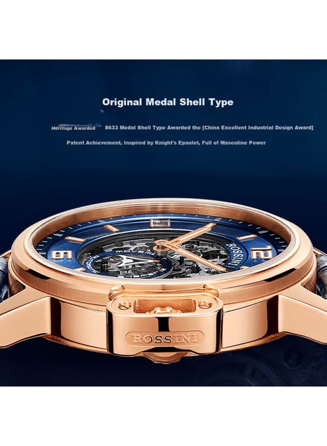 Rossini Medal Men's Automatic Mechanical Skeleton Watch Men's Brand Valentine's Day Birthday Gift For Him - Image 2