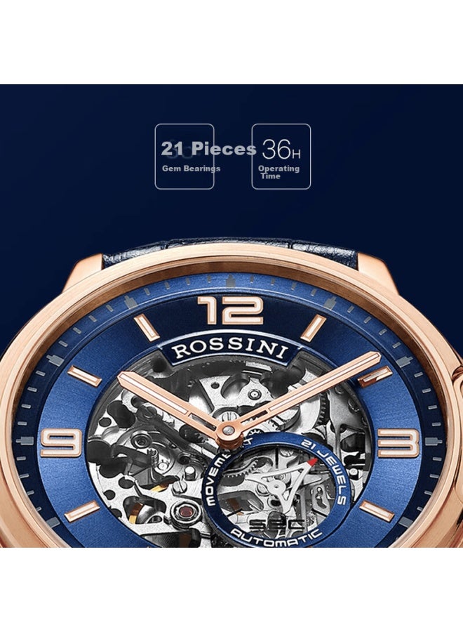 Rossini Medal Men's Automatic Mechanical Skeleton Watch Men's Brand Valentine's Day Birthday Gift For Him - Image 3