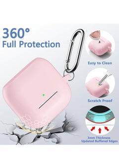 SZOXST Compatible with AirPods 4 Case Cover, Soft Silicone Shockproof Covers for Airpods 4th Generation 2024 Cases with Keychain and Cleaning Kit Front LED Visible for Women and Men Pink  - Image 3