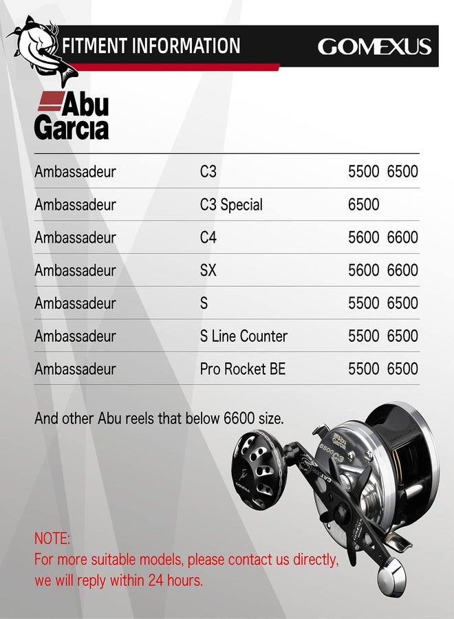 GOMEXUS Power Handle Compatible for Abu Garcia Ambassadeur C3/C4/S/SX 5000-6600 Round Fishing Reel Catfishing Handle - Image 3