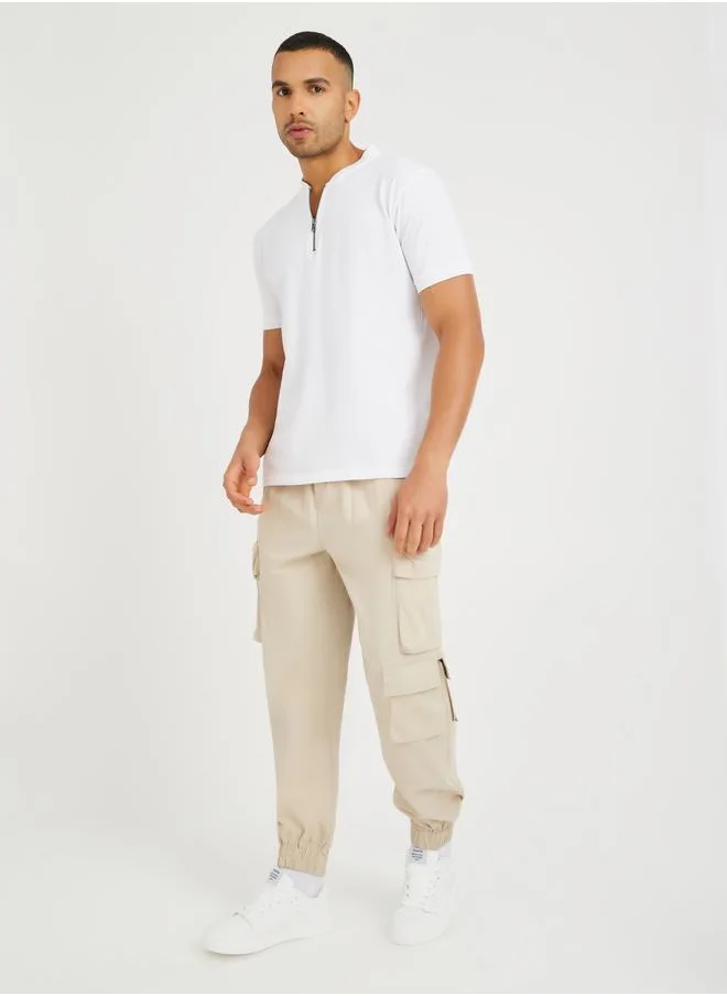 ستايلي Styli Cotton Twill Utility Relaxed Jogger with Multi Pocket Details