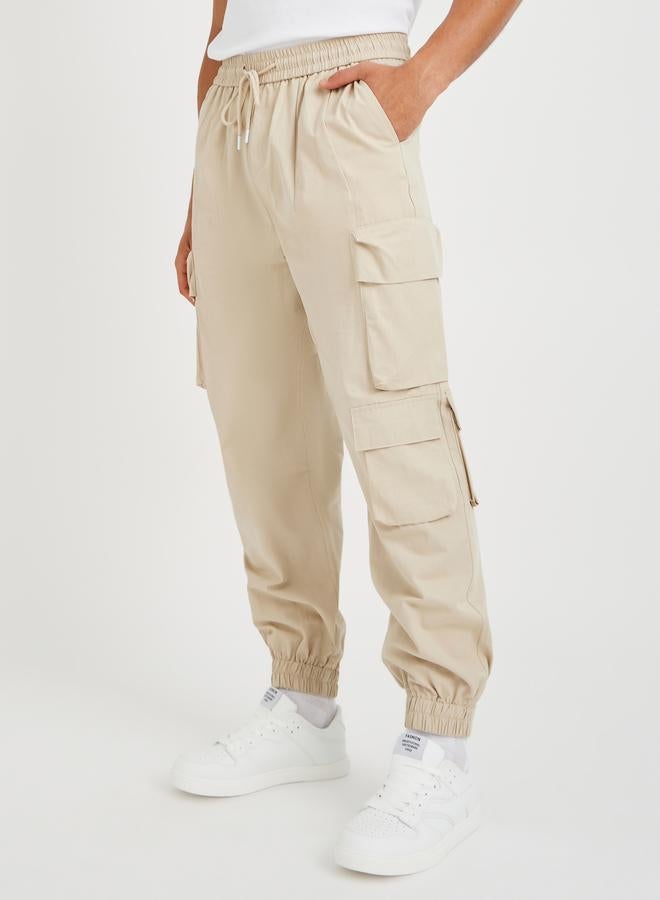 Styli Styli Cotton Twill Utility Relaxed Jogger with Multi Pocket Details  - Image 1