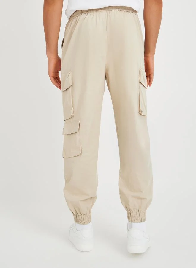 Styli Styli Cotton Twill Utility Relaxed Jogger with Multi Pocket Details