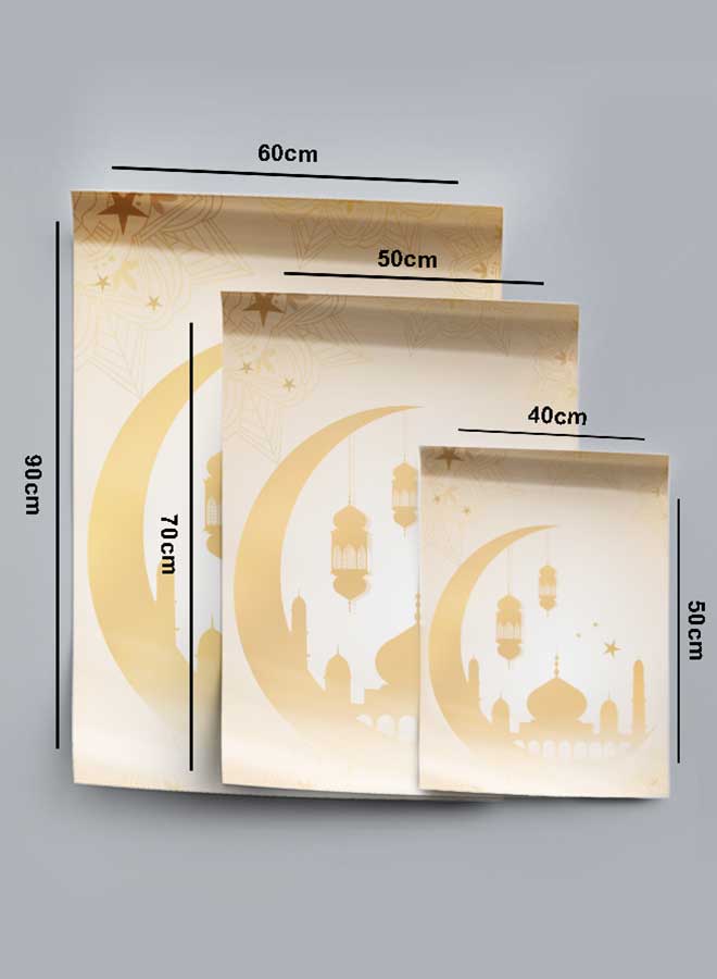 LOWHA Poster Painting Art With Four Separate Pieces Of Double-Sided Stickers Ramadan Crescent & Mosque For Home Bedroom Living Room And Office Decor  - Image 4