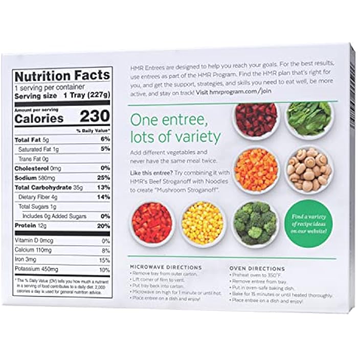 HMR Mushroom Risotto Entrée | Pre-packaged Lunch or Dinner to Support Weight Loss | Ready to Eat | Vegetarian | 12g of Protein | Low Calorie Food | 8oz Serving per Meal | Pack of 6 - Image 2