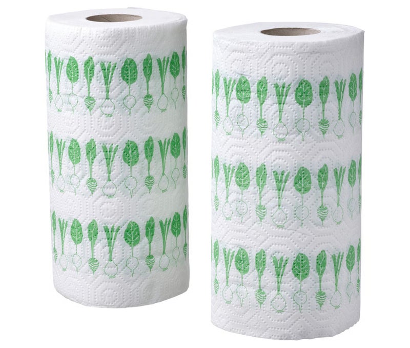 لفائف مناديل مطبخ ورقية، عبوة من قطعتين، بطبقتين عالية الامتصاص، من ورق معاد تدويره، مناشف تنظيف منزلية - Image 1