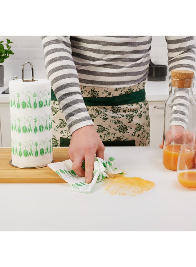 لفائف مناديل مطبخ ورقية، عبوة من قطعتين، بطبقتين عالية الامتصاص، من ورق معاد تدويره، مناشف تنظيف منزلية - Image 3