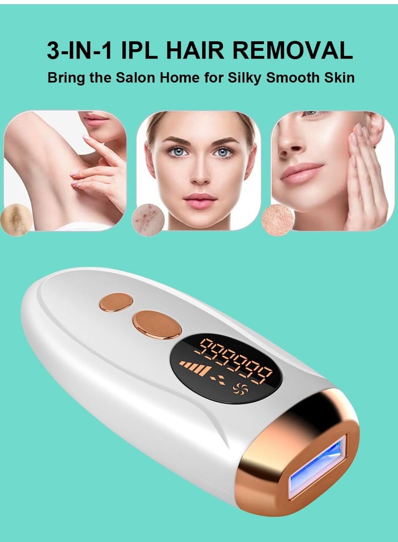 GUDOO جهاز إزالة الشعر بالليزر، جهاز إزالة الشعر الدائم غير المؤلم مع 999999 ومضة، جهاز إزالة الشعر IPL في المنزل للنساء والرجال، أرجل الوجه، بيكيني الجسم بالكامل - Image 5