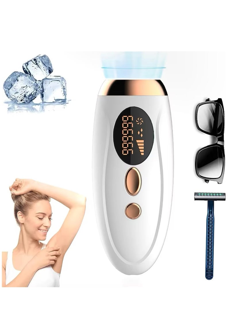 GUDOO جهاز إزالة الشعر بالليزر، جهاز إزالة الشعر الدائم غير المؤلم مع 999999 ومضة، جهاز إزالة الشعر IPL في المنزل للنساء والرجال، أرجل الوجه، بيكيني الجسم بالكامل - Image 1