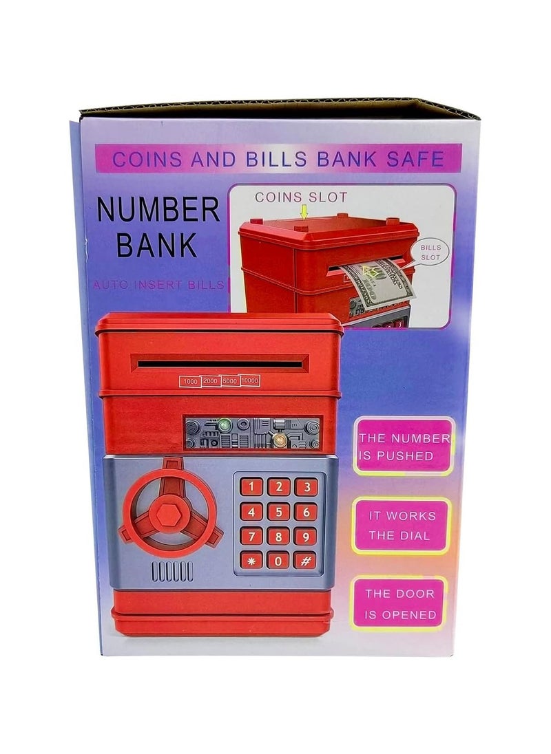 Generic - Money Bank for Kids Password Money Box for Kids ATM Savings Bank Electronic Bank for Boys Girls Ages 3-12 Birthday Gifts Kids Safe Box Cash Coin Money Safe for Kids Multicolor - Image 1