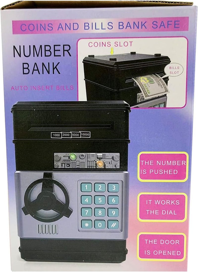 Generic - Money Bank for Kids Password Money Box for Kids ATM Savings Bank Electronic Bank for Boys Girls Ages 3-12 Birthday Gifts Kids Safe Box Cash Coin Money Safe for Kids Multicolor - Image 1