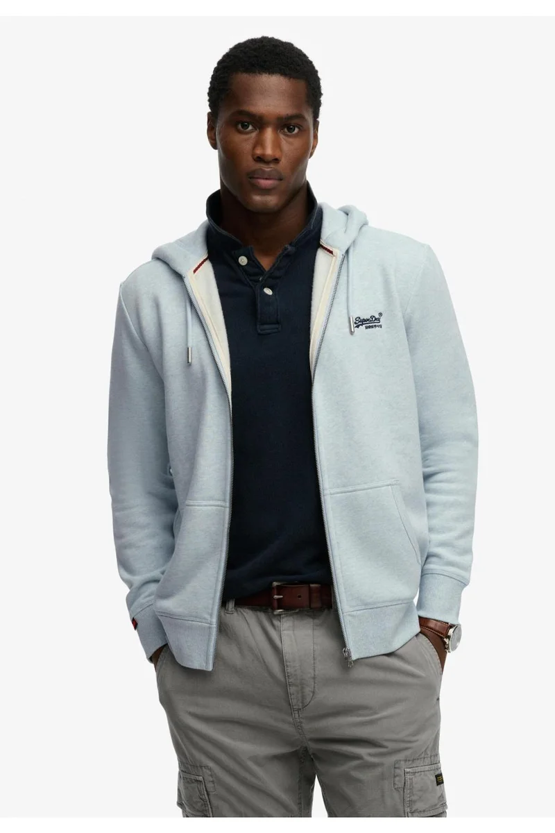 سوبر دراي Essential Logo Half Brushed Zip Hoodie