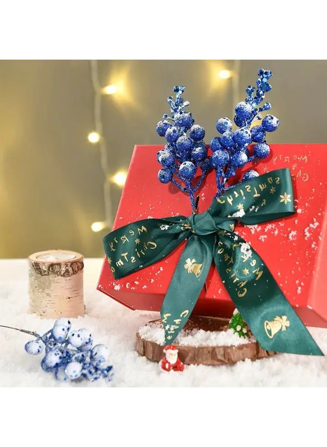 Royal Blue Artificial Christmas Snowberry Stems 10pcs For Tree Wreath Home Holiday Decoration - Image 4