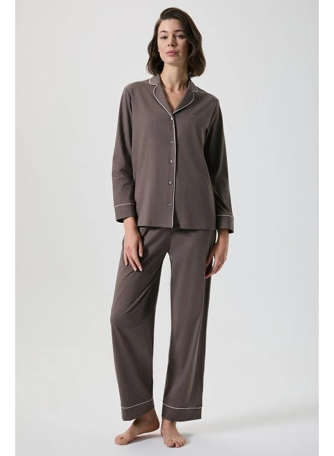 Penye Mood 100% cotton front‑buttoned pajama set.