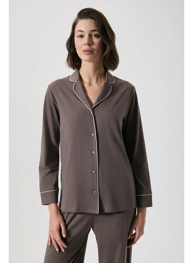 Penye Mood 100% cotton front‑buttoned pajama set.