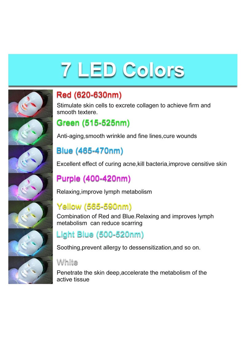 Generic - Face Beauty Light Therapy Mask, 7 Color 149 Leds Photon Face Mask Phototherapy with Remote control, Facial Skin Care Anti Aging Skin Tightening Wrinkles Toning Mask Home Light Therapy - Image 1