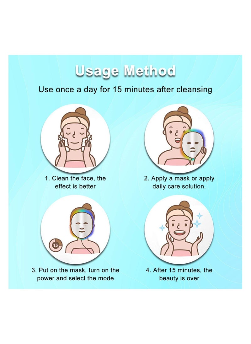 Generic - Face Beauty Light Therapy Mask, 7 Color 149 Leds Photon Face Mask Phototherapy with Remote control, Facial Skin Care Anti Aging Skin Tightening Wrinkles Toning Mask Home Light Therapy - Image 1