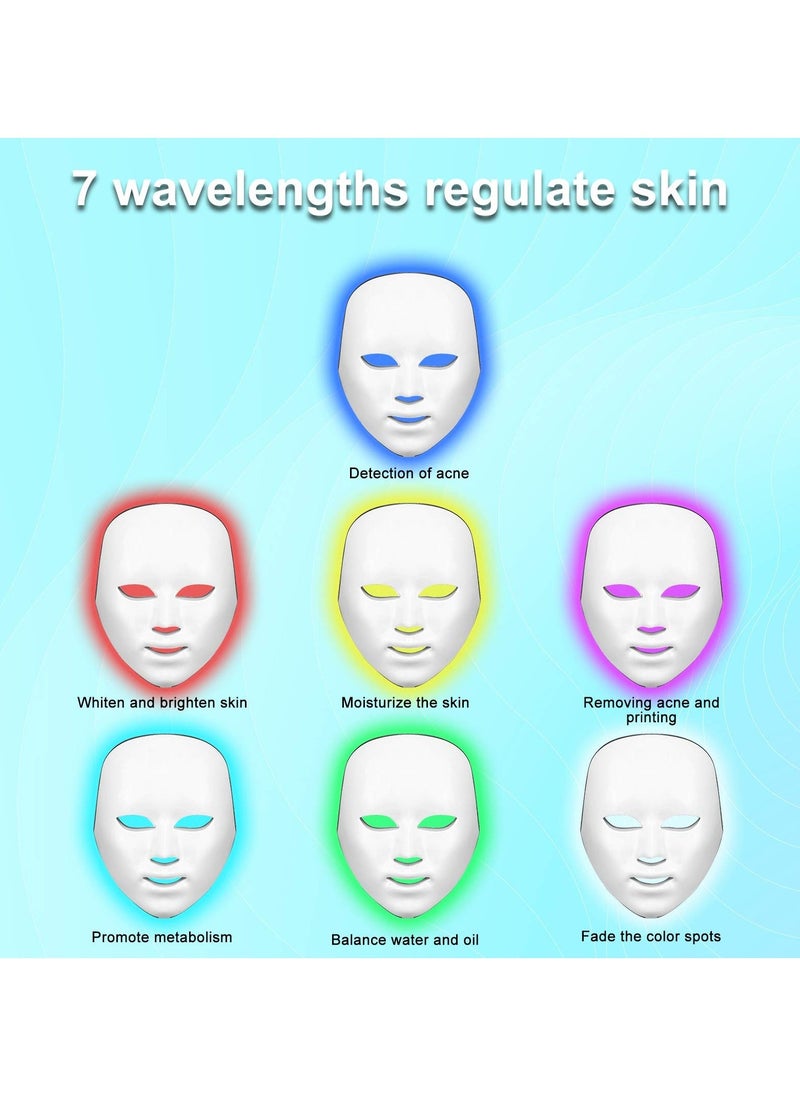 Generic - Face Beauty Light Therapy Mask, 7 Color 149 Leds Photon Face Mask Phototherapy with Remote control, Facial Skin Care Anti Aging Skin Tightening Wrinkles Toning Mask Home Light Therapy - Image 1