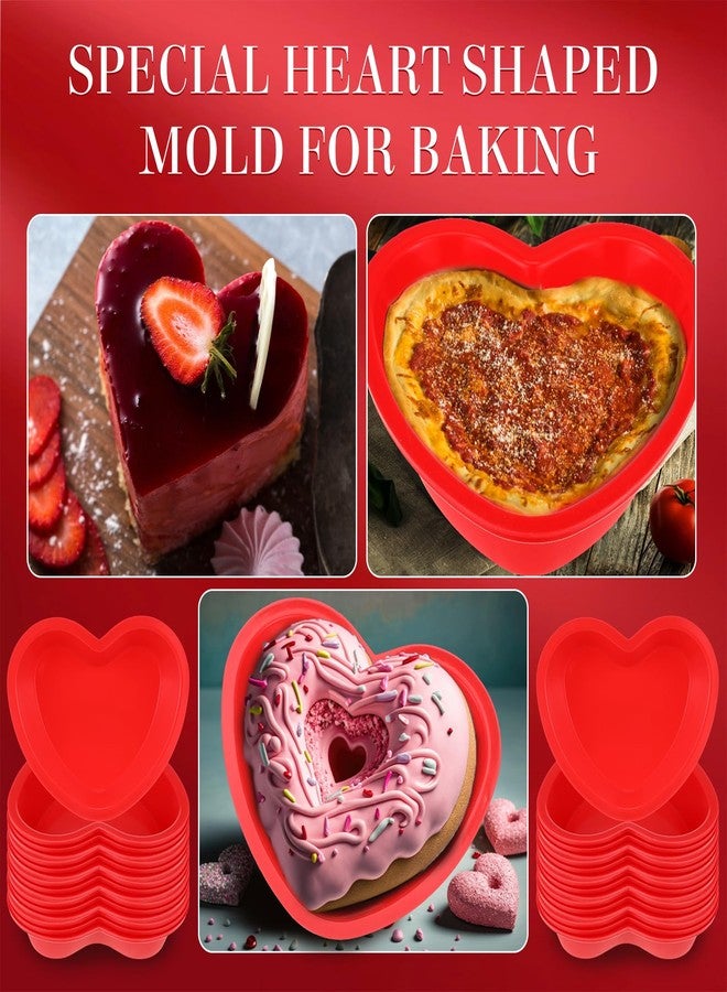 Leriton 12 Pcs Heart Cake Silicone Molds, Reusable Silicone Heart Shaped Cake Pans, Nonstick Cake Pan Muffin Mold for Baking Homemade Heart Cake (4 Inch) - Image 4