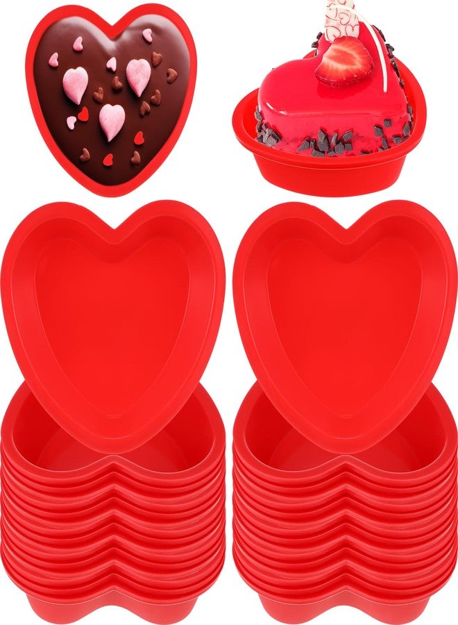 Leriton 12 Pcs Heart Cake Silicone Molds, Reusable Silicone Heart Shaped Cake Pans, Nonstick Cake Pan Muffin Mold for Baking Homemade Heart Cake (4 Inch) - Image 1