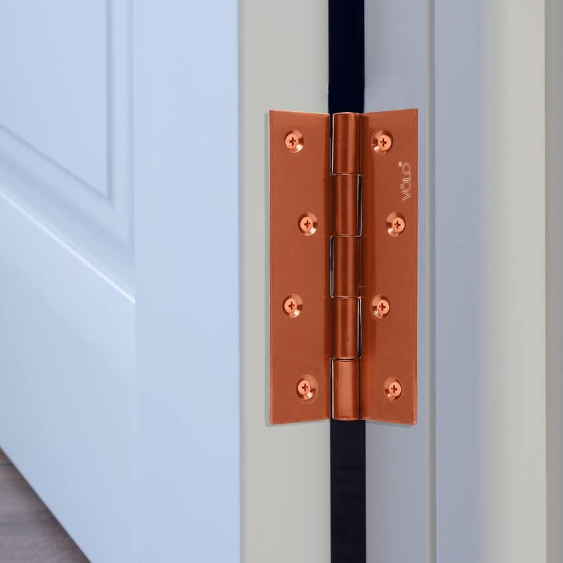 Volo Premium Concealed Door Butt Hinges 5 inch x 12 Gauge25 mm Thickness Slow Motion Butt Hinge Stainless SteelFinish Rose Gold Pack of 6 Pcs - Image 3