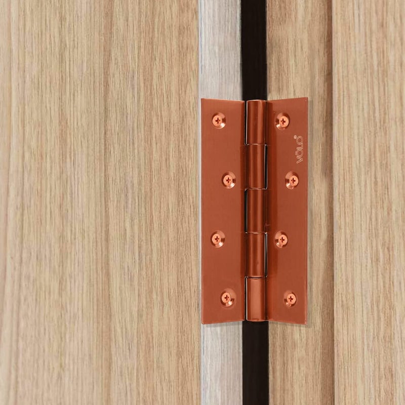 Volo Premium Concealed Door Butt Hinges 5 inch x 12 Gauge25 mm Thickness Slow Motion Butt Hinge Stainless SteelFinish Rose Gold Pack of 6 Pcs - Image 5