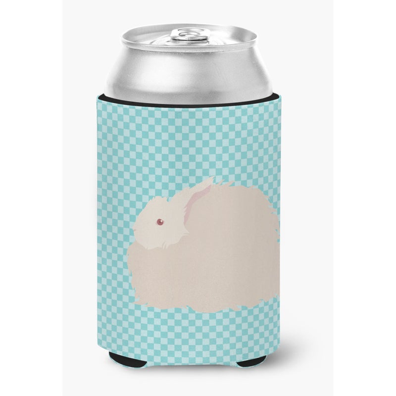 Caroline's Treasures ""Caroline's Treasures Fluffy Angora Rabbit Blue Check Decorative Can Hugger  Multicolor"" 