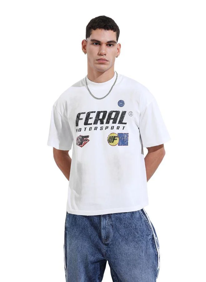 The Indian Garage Co Men Relaxed Fit Graphic Printed Crew Neck Half Sleeves T-Shirt