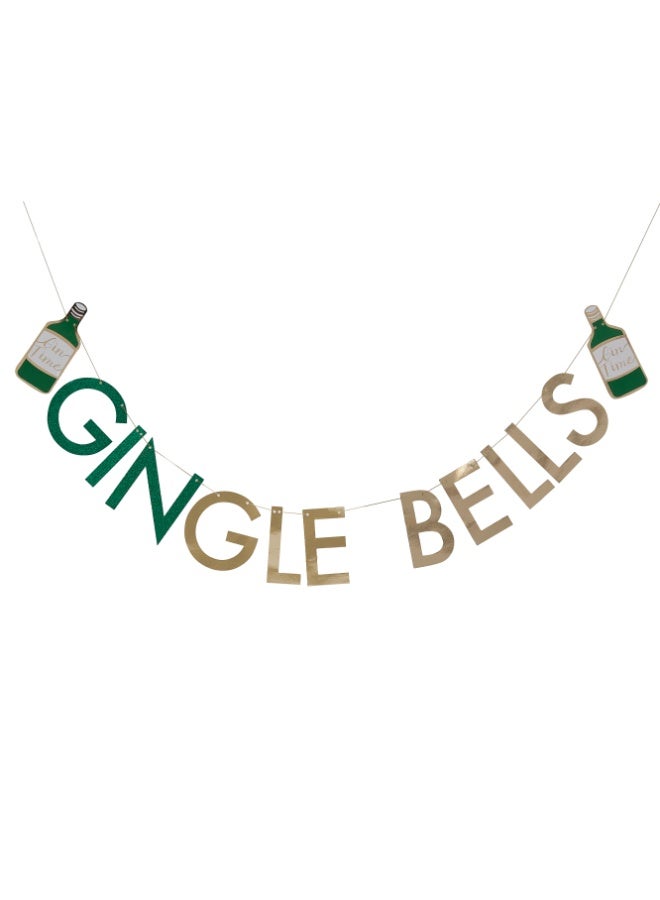 Ginger Ray Gold Gingle Bells Bunting - Image 1